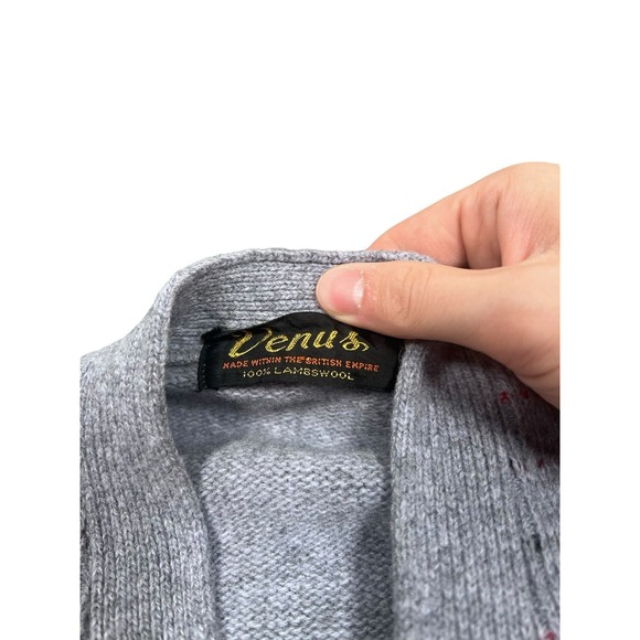 Vintage 1940s 1950s Rockabilly Venus British Empire Dotted Cardigan Sz 34 - Picture 3 of 4